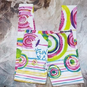 😎Desigual NWOT Leggings Whimsical Print Small